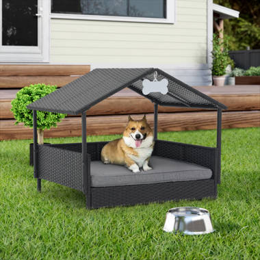 Corner wicker best sale dog bed